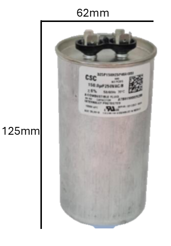 Capacitor de Arranque NGM 150 MFD 250V (62mm x 125mm) | El Coloso de la Eficiencia Industrial