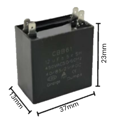 Capacitor de Arranque para MiniSplit 1 MFD 440-450v (37mm x 13mm x 23mm) | Alta Tensión y Compacto para Motores de Precisión
