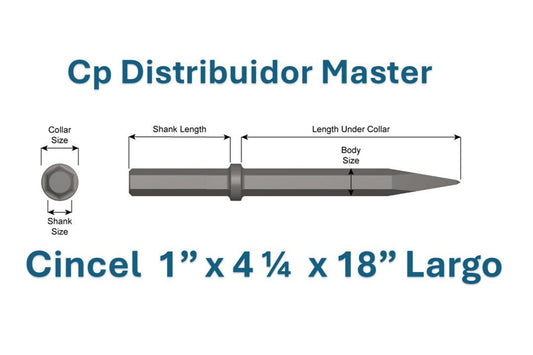 Cincel Neumático de Punta  18"  con Vástago 1 x 4 1/4"  22200