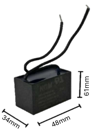 Capacitor de arranque para Ventilador 40 MFD 250V (48mm x 34mm x 61mm) | Potencia Máxima Industrial y Torque de Desplazamiento Pesado