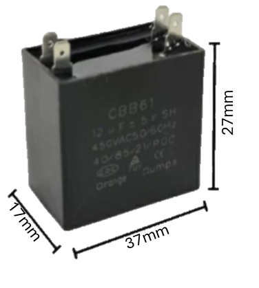 Capacitor de Arranque para MiniSplit 2.5 MFD 450V (37mm x 17mm x 27mm) | Máximo Torque y Resistencia para Motores HVAC