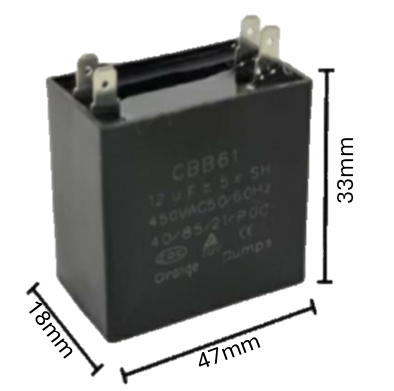 Capacitor de Arranque para MiniSplit 4 MFD 450V (47mm x 18mm x 33mm) | Potencia Extrema y Torque Reforzado para Motores HVAC