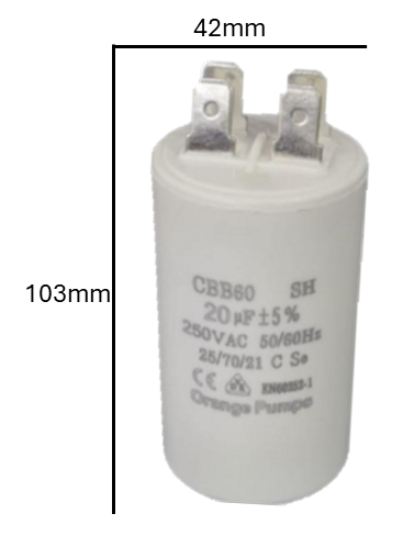 Capacitor de Arranque NGM 70 MFD 220-250V (42mm x 103mm) | Máximo Torque de Partida para Sistemas de Gran Calado