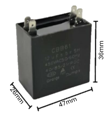 Capacitor de Arranque para MiniSplit 8 MFD 450V (47mm x 26mm x 36mm) | Torque de Grado Industrial y Estabilidad Extrema para Motores HVAC
