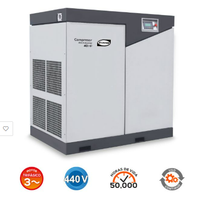 Compresor de Tornillo 40 HP 440V ;  Estacionario  EVANS