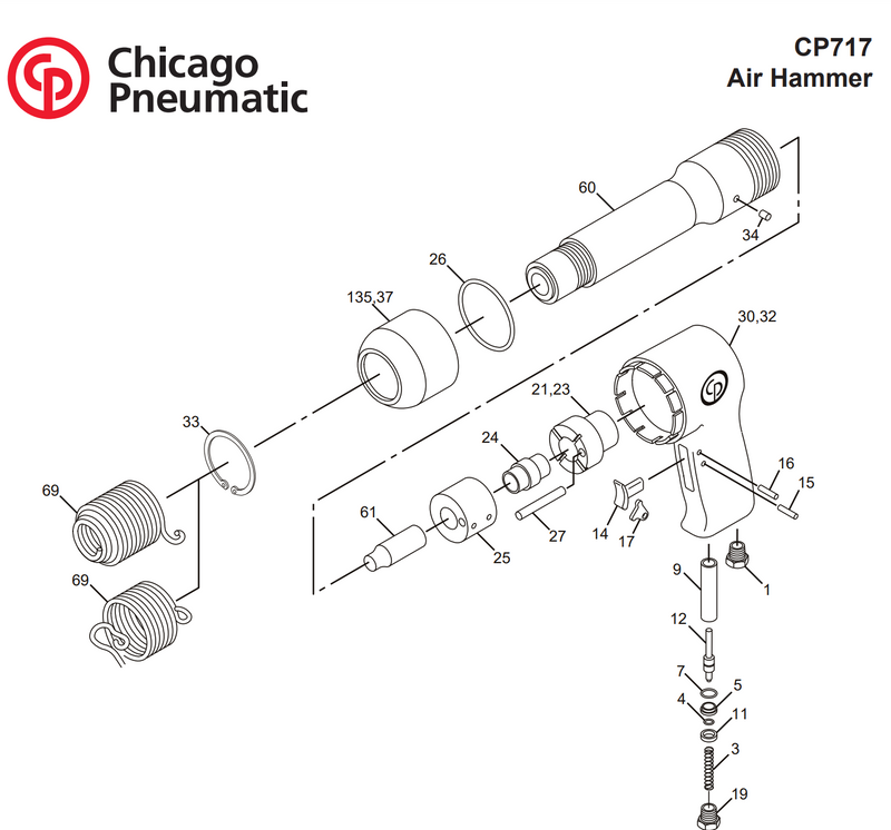 Martillo remachador Cp 717 Chicago Pneumatic