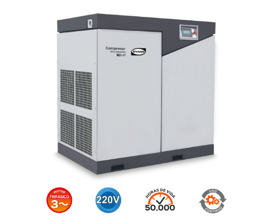 Compresor de Tornillo 50 HP 220V  - Estacionario Evans