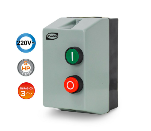 Arrancador Evans 5 HP 220V CA  Control de Arranque y Protección de Motores Eléctricos