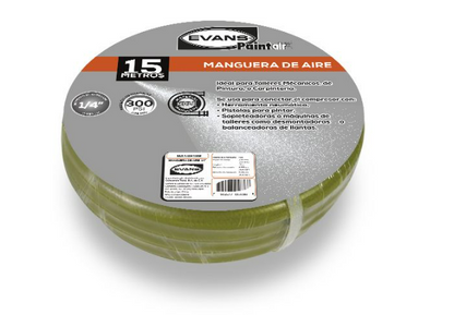 Manguera de Aire Hule 15m 1/4" para Compresor – Alta Flexibilidad y Resistencia