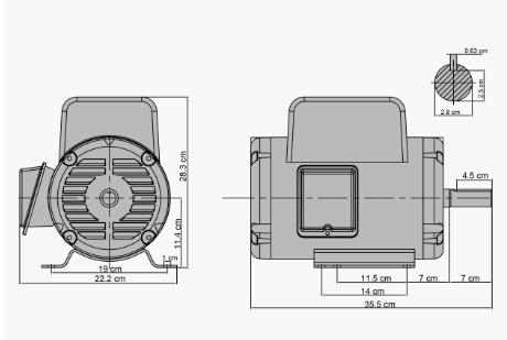 Motor Eléctrico EVANS 3 HP Monofásico Reversible – Potencia y Rendimiento para Múltiples Aplicaciones Industriales 110 220 V