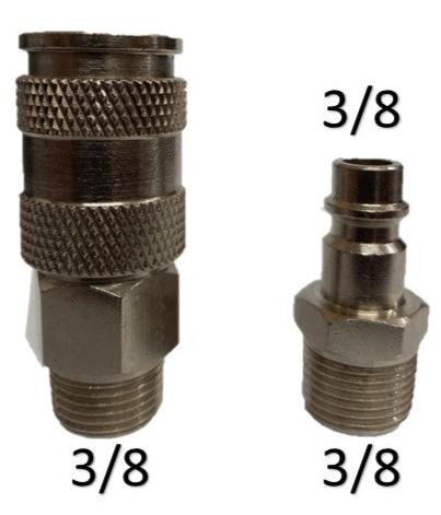 Juego cople rapido rosca macho 3/8 X 3/8 npt  y espiga macho de 3/8 X 3/8 npt