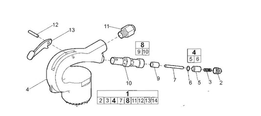 Refacción P 007164 Handle, complete/Mango, completo