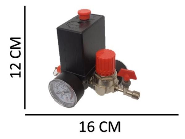 Manifold Completo para Compresor con Presostato, Regulador de Aire y Manómetros
