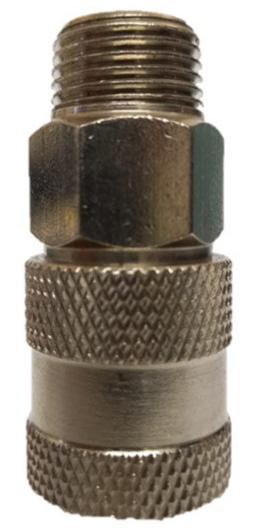 Juego cople rapido macho de 3/8 X 1/4 npt y espiga hembra de 1/2 X 1/4 npt