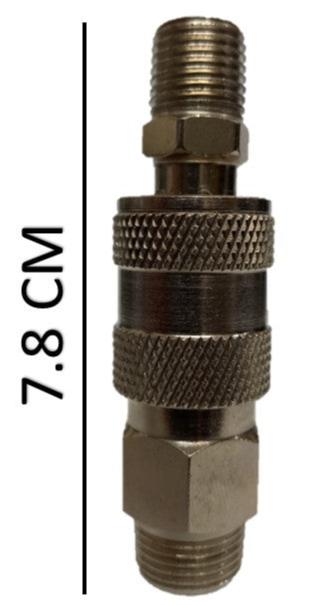 Juego cople rapido macho de 3/8 X 1/4 npt y espiga macho de 1/4 X 1/4 npt