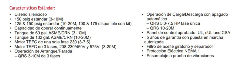 QRS-5HP-TM - Chicago Pneumatic - Compresor estacionario de aire -