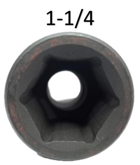 Dado de impacto hexagonal de 6 puntas 1 X 1 1/4 " pulg