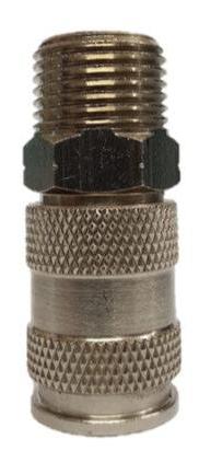 Cople rapido npt  rosca macho  1/2  para espigas   3/8 - 1/4