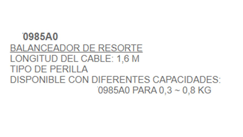 Balancer Herramienta Retractil para capacidad de 0.6 A 1.5 Kg Himount
