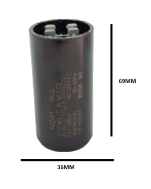 Capacitor de Arranque NGM 130-156 µF 110V | Condensador para Motores Eléctricos